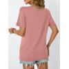 imageAUTOMET Womens Summer Short Sleeve Shirts Trendy TShirts Dressy Casual Blouses 2025 Crew Neck Tunic Beach Fashion TopsPink