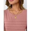 imageAUTOMET Womens Summer Short Sleeve Shirts Trendy TShirts Dressy Casual Blouses 2025 Crew Neck Tunic Beach Fashion TopsPink