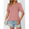 imageAUTOMET Womens Summer Short Sleeve Shirts Trendy TShirts Dressy Casual Blouses 2025 Crew Neck Tunic Beach Fashion TopsPink