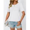 imageAUTOMET Womens Summer Short Sleeve Shirts Trendy TShirts Dressy Casual Blouses 2025 Crew Neck Tunic Beach Fashion TopsWhite