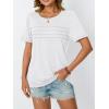 imageAUTOMET Womens Summer Short Sleeve Shirts Trendy TShirts Dressy Casual Blouses 2025 Crew Neck Tunic Beach Fashion TopsWhite