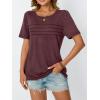 imageAUTOMET Womens Summer Short Sleeve Shirts Trendy TShirts Dressy Casual Blouses 2025 Crew Neck Tunic Beach Fashion TopsWinered