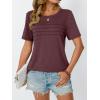 imageAUTOMET Womens Summer Short Sleeve Shirts Trendy TShirts Dressy Casual Blouses 2025 Crew Neck Tunic Beach Fashion TopsWinered