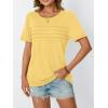 imageAUTOMET Womens Summer Short Sleeve Shirts Trendy TShirts Dressy Casual Blouses 2025 Crew Neck Tunic Beach Fashion TopsYellow