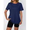 imageAUTOMET Womens Workout Tops Short Sleeve Gym Shirts Summer Athletic Yoga Tshirts Loose Fit Casual Clothes 2025Darkblue