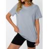 imageAUTOMET Womens Workout Tops Short Sleeve Gym Shirts Summer Athletic Yoga Tshirts Loose Fit Casual Clothes 2025Grey