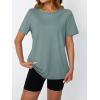 imageAUTOMET Womens Workout Tops Short Sleeve Gym Shirts Summer Athletic Yoga Tshirts Loose Fit Casual Clothes 2025Greygreen