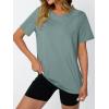 imageAUTOMET Womens Workout Tops Short Sleeve Gym Shirts Summer Athletic Yoga Tshirts Loose Fit Casual Clothes 2025Greygreen