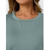 imageAUTOMET Womens Workout Tops Short Sleeve Gym Shirts Summer Athletic Yoga Tshirts Loose Fit Casual Clothes 2025Greygreen