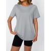 imageAUTOMET Womens Workout Tops Short Sleeve Gym Shirts Summer Athletic Yoga Tshirts Loose Fit Casual Clothes 2025Lightgrey
