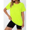imageAUTOMET Womens Workout Tops Short Sleeve Gym Shirts Summer Athletic Yoga Tshirts Loose Fit Casual Clothes 2025Neongreen