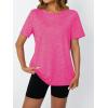 imageAUTOMET Womens Workout Tops Short Sleeve Gym Shirts Summer Athletic Yoga Tshirts Loose Fit Casual Clothes 2025Neonpink