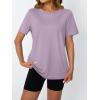 imageAUTOMET Womens Workout Tops Short Sleeve Gym Shirts Summer Athletic Yoga Tshirts Loose Fit Casual Clothes 2025Purple