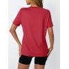 imageAUTOMET Womens Workout Tops Short Sleeve Gym Shirts Summer Athletic Yoga Tshirts Loose Fit Casual Clothes 2025Red
