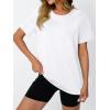 imageAUTOMET Womens Workout Tops Short Sleeve Gym Shirts Summer Athletic Yoga Tshirts Loose Fit Casual Clothes 2025White