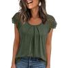 imageAUTOMET Womens Lace Tops Pleated Short Sleeve Shirts Summer Business Casual Dressy BlousesOlive
