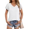 imageAUTOMET Womens Short Sleeve TShirts V Neck Tops Summer Fashion Dressy Casual Basic Ruffle Blouse Soft 2025 Spring ClothesWhite
