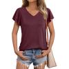 imageAUTOMET Womens Short Sleeve TShirts V Neck Tops Summer Fashion Dressy Casual Basic Ruffle Blouse Soft 2025 Spring ClothesWinered