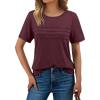 imageAUTOMET Womens Summer Short Sleeve Shirts Trendy TShirts Dressy Casual Blouses 2025 Crew Neck Tunic Beach Fashion TopsWinered