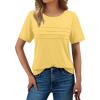 imageAUTOMET Womens Summer Short Sleeve Shirts Trendy TShirts Dressy Casual Blouses 2025 Crew Neck Tunic Beach Fashion TopsYellow