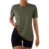 imageAUTOMET Womens Workout Tops Short Sleeve Gym Shirts Summer Athletic Yoga Tshirts Loose Fit Casual Clothes 2025Armygreen