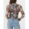 imageAUTOMET Lace Long Sleeve Floral Mesh Mockneck Going Out Tops for Women Spring Fashion Outfits 2025Floral Fierce