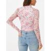 imageAUTOMET Lace Long Sleeve Floral Mesh Mockneck Going Out Tops for Women Spring Fashion Outfits 2025Floralcream