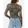 imageAUTOMET Lace Long Sleeve Floral Mesh Mockneck Going Out Tops for Women Spring Fashion Outfits 2025Leopardprint
