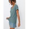 imageAUTOMET V Neck T Shirts for Women Eyelet Embroidery Summer Spring Casual Cute Tops Fashion Beach Vacation ClothesGreen