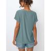 imageAUTOMET V Neck T Shirts for Women Eyelet Embroidery Summer Spring Casual Cute Tops Fashion Beach Vacation ClothesGreen