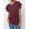 imageAUTOMET Women Short Sleeve Summer Top 2025 Lace Dressy Casual Business Cute T Shirts Blouse Basic TeeBurgundy