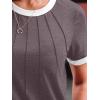 imageAUTOMET Womens Shirts Short Sleeve Tops Business Casual Tee Spring Summer Clothes Trendy Fashion Dressy Blouses Outfits 2025Greypurple