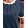 imageAUTOMET Womens Shirts Short Sleeve Tops Business Casual Tee Spring Summer Clothes Trendy Fashion Dressy Blouses Outfits 2025Navyblue