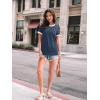 imageAUTOMET Womens Shirts Short Sleeve Tops Business Casual Tee Spring Summer Clothes Trendy Fashion Dressy Blouses Outfits 2025Navyblue