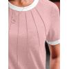 imageAUTOMET Womens Shirts Short Sleeve Tops Business Casual Tee Spring Summer Clothes Trendy Fashion Dressy Blouses Outfits 2025Pink