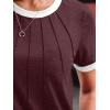 imageAUTOMET Womens Shirts Short Sleeve Tops Business Casual Tee Spring Summer Clothes Trendy Fashion Dressy Blouses Outfits 2025Winered
