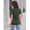 imageAUTOMET Womens Short Sleeve Shirts Dressy Lace Summer Tops 2025 Spring Trendy Casual TShirts Cute Work Outfits BlousesArmy Green