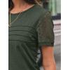 imageAUTOMET Womens Short Sleeve Shirts Dressy Lace Summer Tops 2025 Spring Trendy Casual TShirts Cute Work Outfits BlousesArmy Green