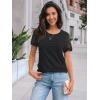 imageAUTOMET Womens Short Sleeve Shirts Dressy Lace Summer Tops 2025 Spring Trendy Casual TShirts Cute Work Outfits BlousesBlack