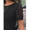 imageAUTOMET Womens Short Sleeve Shirts Dressy Lace Summer Tops 2025 Spring Trendy Casual TShirts Cute Work Outfits BlousesBlack