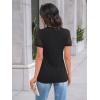imageAUTOMET Womens Short Sleeve Shirts Dressy Lace Summer Tops 2025 Spring Trendy Casual TShirts Cute Work Outfits BlousesBlack