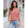 imageAUTOMET Womens Short Sleeve Shirts Dressy Lace Summer Tops 2025 Spring Trendy Casual TShirts Cute Work Outfits BlousesCoral
