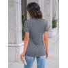 imageAUTOMET Womens Short Sleeve Shirts Dressy Lace Summer Tops 2025 Spring Trendy Casual TShirts Cute Work Outfits BlousesGrey