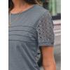 imageAUTOMET Womens Short Sleeve Shirts Dressy Lace Summer Tops 2025 Spring Trendy Casual TShirts Cute Work Outfits BlousesGrey