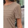imageAUTOMET Womens Short Sleeve Shirts Dressy Lace Summer Tops 2025 Spring Trendy Casual TShirts Cute Work Outfits BlousesKhaki