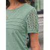 imageAUTOMET Womens Short Sleeve Shirts Dressy Lace Summer Tops 2025 Spring Trendy Casual TShirts Cute Work Outfits BlousesLight Green