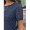 imageAUTOMET Womens Short Sleeve Shirts Dressy Lace Summer Tops 2025 Spring Trendy Casual TShirts Cute Work Outfits BlousesNavy