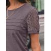 imageAUTOMET Womens Short Sleeve Shirts Dressy Lace Summer Tops 2025 Spring Trendy Casual TShirts Cute Work Outfits BlousesRose Taupe