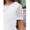 imageAUTOMET Womens Short Sleeve Shirts Dressy Lace Summer Tops 2025 Spring Trendy Casual TShirts Cute Work Outfits BlousesWhite