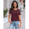 imageAUTOMET Womens Short Sleeve Shirts Dressy Lace Summer Tops 2025 Spring Trendy Casual TShirts Cute Work Outfits BlousesWine Red